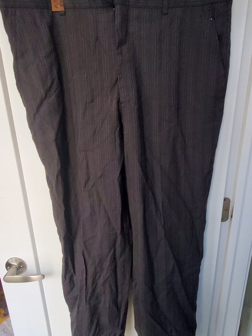 Men's Black Pinstripe Dress Pants